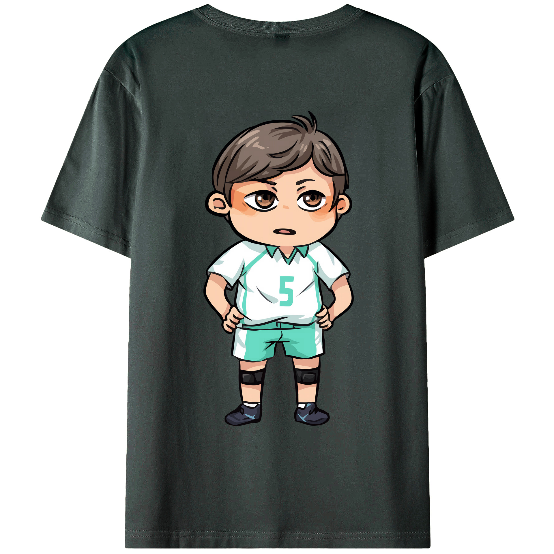 （画像用） ハイキュー!! Haikyu!! 綿100％ メンズ半袖Tシャツ（バックプリント） 通気性